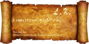 Lumnitzer Klára névjegykártya
